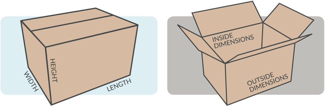 corrugate box dimensions