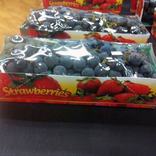 Grapes in Strawberries Box