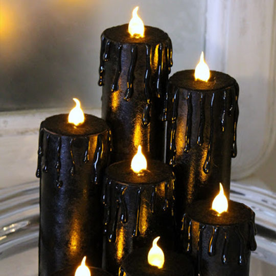 Decorating With Corrugate: Black Magic Candles