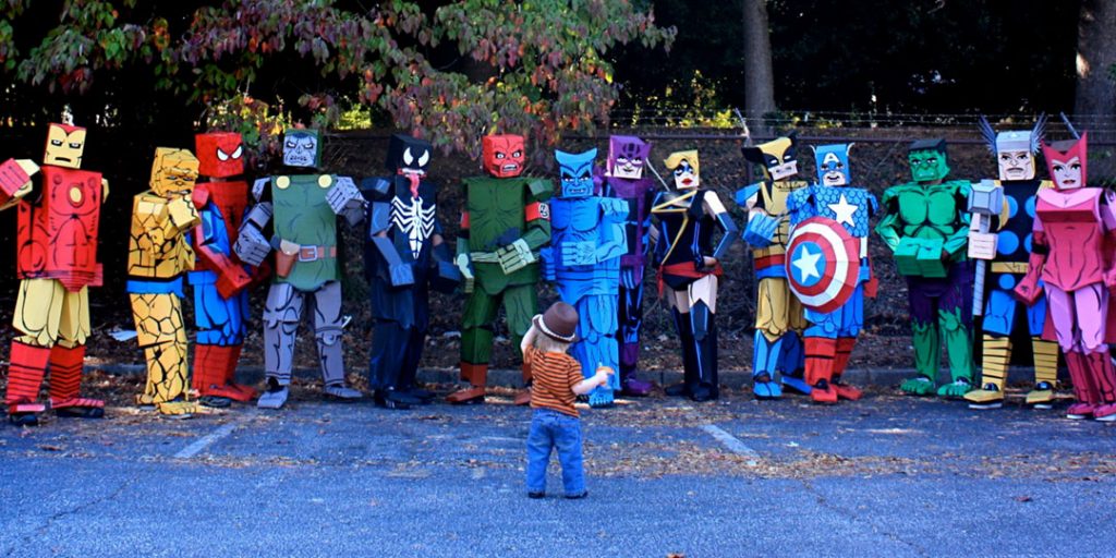 Halloween Corrugated Costumes: Boxed Avengers