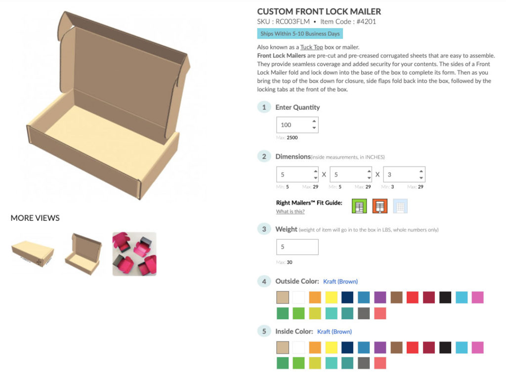 Right Mailers: Custom Colour Boxes Designer
