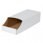 Corrugated Stackable Bin Boxes, 8 x 18 x 4 1/2