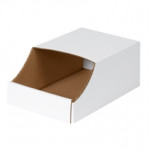 Corrugated Stackable Bin Boxes, 8 x 12 x 4 1/2
