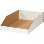 White Corrugated Bin Boxes, 12 x 18 x 4 1/2