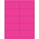 Fluorescent Pink Removable Laser Labels, 4 x 2