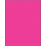 Fluorescent Pink Removable Laser Labels, 8 1/2 x 5 1/2