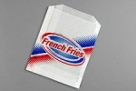 Printed Transparent Glassine French Fry Bags, 4 3/4 x 3/4 x 5 3/4
