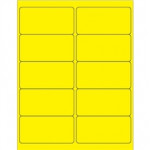 Fluorescent Yellow Removable Laser Labels, 4 x 2