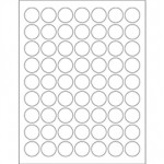 White Removable Circle Laser Labels, 1