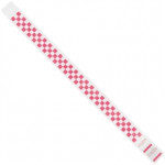 Pink Checkerboard Tyvek® Wristbands, 3/4 x 10