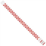 Red Checkerboard Tyvek® Wristbands, 3/4 x 10