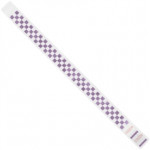 Purple Checkerboard Tyvek® Wristbands, 3/4 x 10