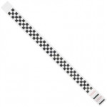 Black Checkerboard Tyvek® Wristbands, 3/4 x 10