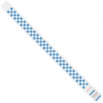 Blue Checkerboard Tyvek® Wristbands, 3/4 x 10