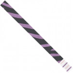 Purple Zebra Stripe Tyvek® Wristbands, 3/4 x 10