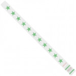 Green Stars Tyvek® Wristbands, 3/4 x 10
