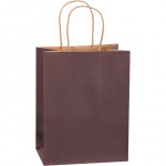 Brown Tinted Paper Shopping Bags, Cub - 8 x 4 1/2 x 10 1/4
