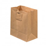Kraft Paper Grocery Bags, 1/7 BL, Flat Handle - 12 x 7 x 14