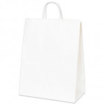 White Paper Shopping Bags, Mart - 13 x 7 x 17