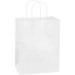 White Paper Shopping Bags, Cub - 8 x 4 1/2 x 10 1/4