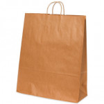 Kraft Paper Shopping Bags, Queen - 16 x 6 x 19 1/4