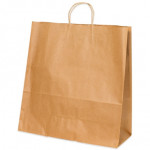 Kraft Paper Shopping Bags, Jumbo - 18 x 7 x 18