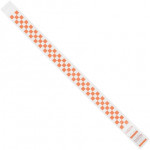 Orange Checkerboard Tyvek® Wristbands, 3/4 x 10