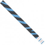 Blue Zebra Stripe Tyvek® Wristbands, 3/4 x 10