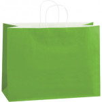 Citrus Green Tinted Paper Shopping Bags, Vogue - 16 x 6 x 12