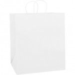 White Paper Shopping Bags, Take Out - 14 1/2 x 9 x 16 1/4