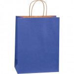 Parade Blue Tinted Paper Shopping Bags, Debbie - 10 x 5 x 13