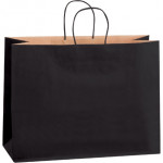 Black Tinted Paper Shopping Bags, Vogue - 16 x 6 x 12