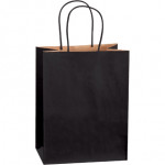 Black Tinted Paper Shopping Bags, Cub - 8 x 4 1/2 x 10 1/4