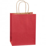 Scarlet Tinted Paper Shopping Bags, Cub - 8 x 4 1/2 x 10 1/4