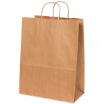 Kraft Paper Shopping Bags, Mart - 13 x 7 x 17