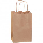 Kraft Paper Shopping Bags, Rose - 5 1/2 x 3 1/4 x 8 3/8
