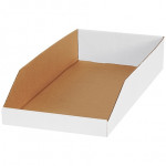 White Corrugated Bin Boxes, 12 x 24 x 4 1/2