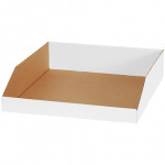 White Corrugated Bin Boxes, 18 x 18 x 4 1/2
