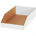 White Corrugated Bin Boxes, 10 x 18 x 4 1/2