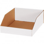White Corrugated Bin Boxes, 10 x 12 x 4 1/2