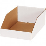 White Corrugated Bin Boxes, 8 x 12 x 4 1/2