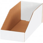 White Corrugated Bin Boxes, 5 x 12 x 4 1/2