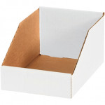 White Corrugated Bin Boxes, 6 x 9 x 4 1/2
