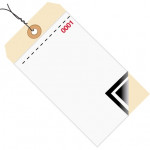 Pre-Wired Inventory Tags - 3-Part Carbon Style with Adhesive Strip (0000-0499), 6 1/4 x 3 1/8