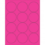 Fluorescent Pink Circle Laser Labels, 2 1/2