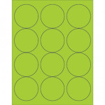 Fluorescent Green Circle Laser Labels, 2 1/2