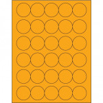 Fluorescent Orange Circle Laser Labels, 1 1/2