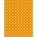 Fluorescent Orange Circle Laser Labels, 3/4