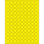 Fluorescent Yellow Circle Laser Labels, 3/4