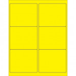 Fluorescent Yellow Laser Labels, 4 x 3 1/3